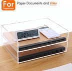 HeZone Paper Organizer, 2 Tier Stackable A4 Size Acrylic Letter Tray, - Image 2