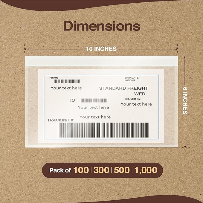 6x10 Packing Slip Pouches 300 Pack- Strong Adhesive Back - Image 2