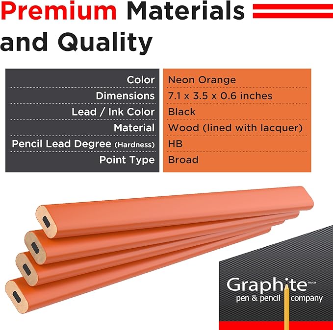 GRAPHITE Hard Lead Carpenter Pencils Bulk - Image 2