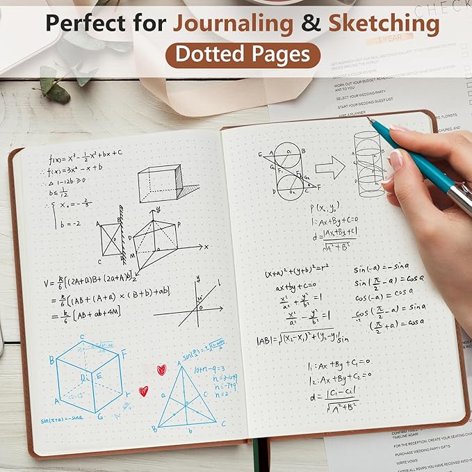 PERCUN Dotted Journal Notebook for Men & Women, 160 Pages Dot Grid notebook for - Image 3