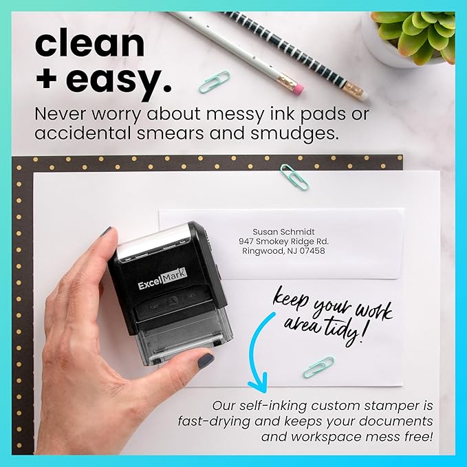 ExcelMark Custom Stamp – Clear & Crisp Impressions – Personalized Self-Inking - Image 3