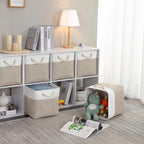 Mangata Canvas Storage Boxes, 13 Inch Cube Storage Bins Set of 6, Fabric Baskets - Image 4