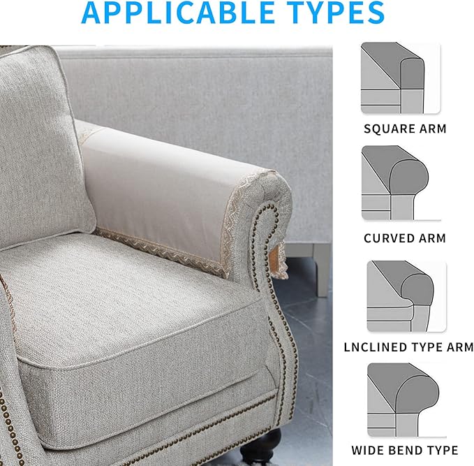 MINJIATEX Couch arm Covers, for Living Room Recliner Chair, Protectors for - Image 6