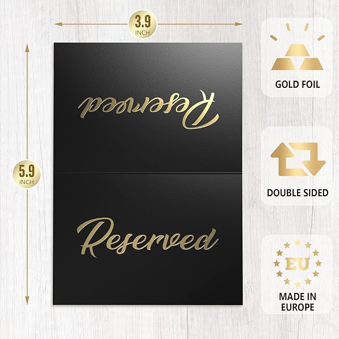 10 Pack Black Reserved Table Signs - Image 6