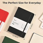 SUIN Lined Journal Notebooks for Work, School & Journaling – Black Hardcover - Image 3