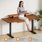 ONBRILL Standing Desk with Drawer, 55x23.6 Inches Solid Wood Desktop Stand Up - Image 8