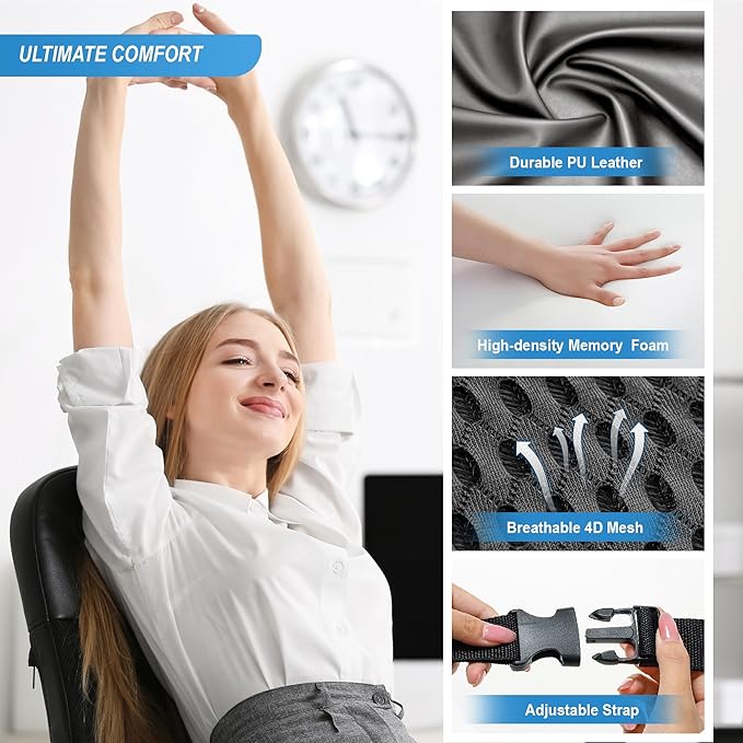 Lofty Aim Memory Foam Lumbar Support Cushion Relieves Lower Back Pain Car Seat - Image 5
