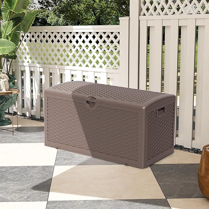Yardgrace 80 Gallon Pro Resin Deck Box, Waterproof Outdoor Storage Bin - Image 8