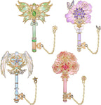 4pcs Metal Bookmarks Set for Reading Women and Men, Enchanted Floral Wing Key by VYRANA