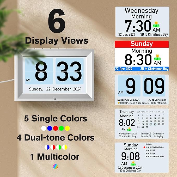 GOLOZA 7'' Digital Dementia Clock, Talking Clock - Image 5