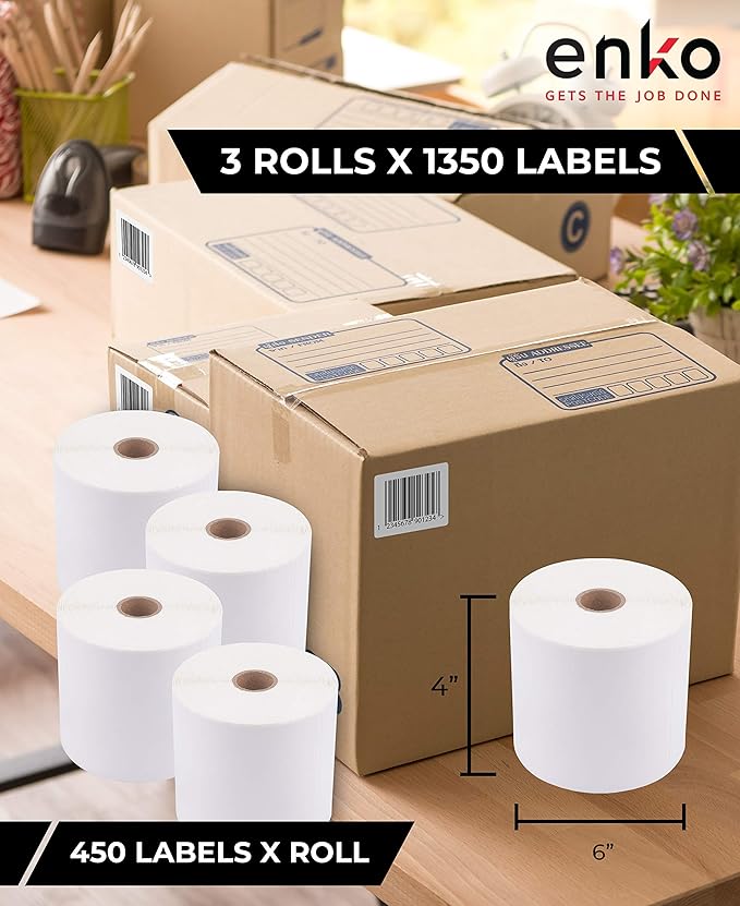 enKo 4 x 6 Direct Thermal Address & Shipping Labels - Image 2