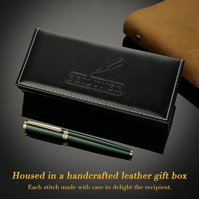 BEILUNER Racing Green Fountain Pen, Stunning Luxury Pens - Image 5
