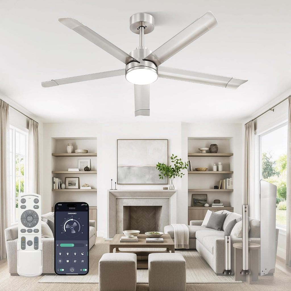 zmishibo 52 inch ceiling fans with lights, bend-resistant, main product view