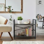 CAPHAUS 2 Tier Small Bookshelf, 24 Inch Width Free Standing Shelf, Bookcase - Image 4