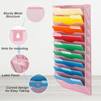 EASEPRES 10 Pocket Mesh Hanging Wall File Organizer, Wall Mounted Mail Paper - Image 3