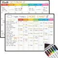 Magnetic Dry Erase Chore Chart, Monthly Calendar Set by CleverClean