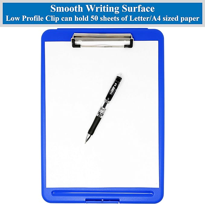 Think2Master Blue Plastic Storage Clipboard. | 25% Heavier & Sturdier| Heavy - Image 4