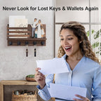 Lwenki Key Holder for Wall – Decorative Wooden Mail Holder and Key Shelf - Image 6