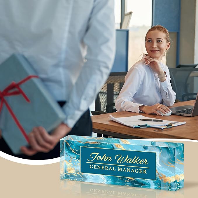 Personalized Name Plate for Desk, Custom Acrylic Desk Name Sign, Office - Image 6
