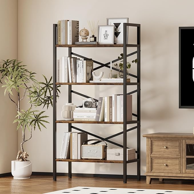 Homeiju 4 Tier Bookshelf 23.6" Width, Kids Bookshelf - Image 2