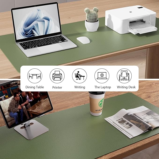 Aothia Desk Protector Mat, Mouse Pad, Non-Slip Waterproof PU Leather Desk - Image 5