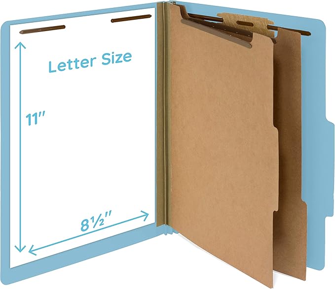 Blue Summit Supplies 30 Letter Size Light Blue Classification Folders, 2 - Image 2