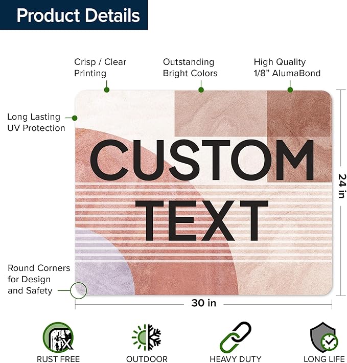 Custom Sign, Custom Street Sign, 11 Font Colors, 13 Font Styles, 4 Hole Options - Image 6