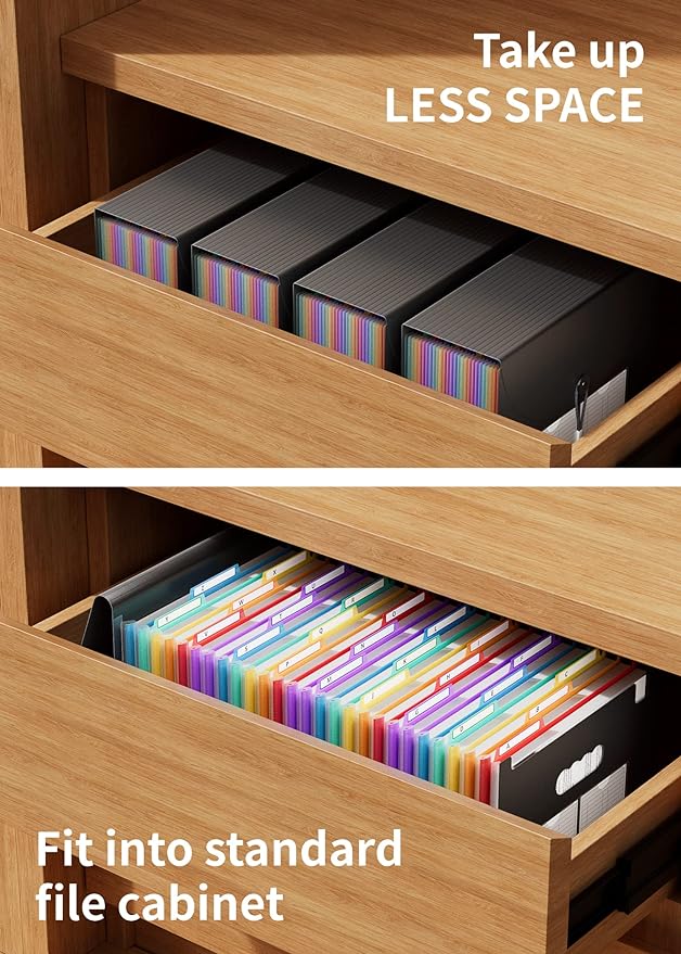 ABC life 26 Pockets Expanding File Folder, Letter A4 Accordion File Organizer - Image 5