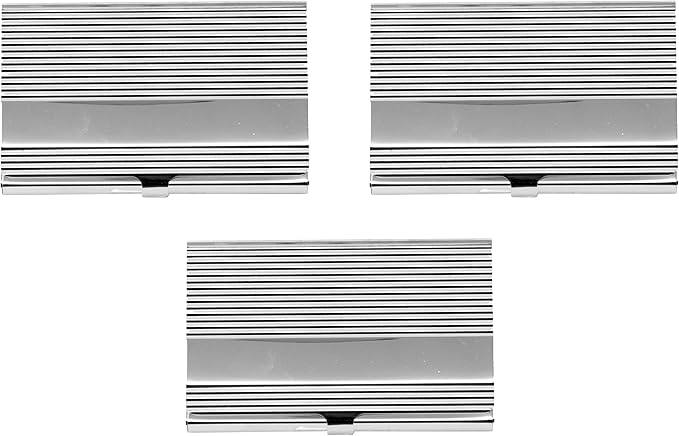 Stephanie Imports Set of 3 Slim & Minimalist Metal Business Card Holder Unisex - Image 4