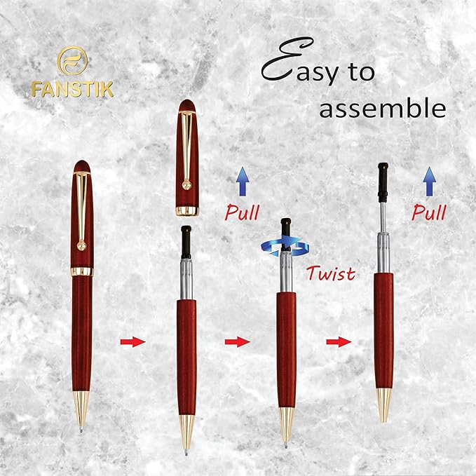 FANSTIK Customized Cherrywood Double Ballpoint Pen Set - Image 6