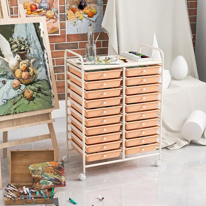 Happygrill 20-Drawer Organizer Cart Tools, Mobile Utility Storage Cart by HAPPYGRILL