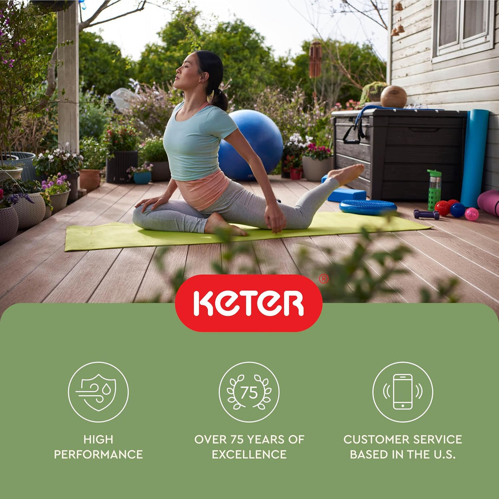 keter kentwood 92 gal outdoor storage box for, view 10