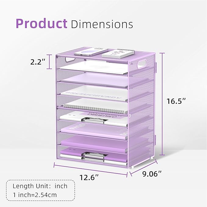 DALTACK 9-Tier Paper Letter Tray Desk Organizer - Image 3