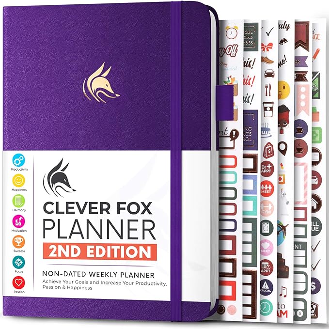 Clever Fox Planner 2nd Edition – Colorful Weekly & Monthly Goal Planner by CleverFox
