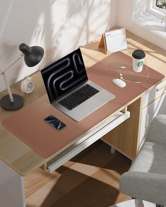 Large Desk Mat - 48" x 17"Leather Desk Pad Protector, Office Desk Mat, Non-Slip - Image 6