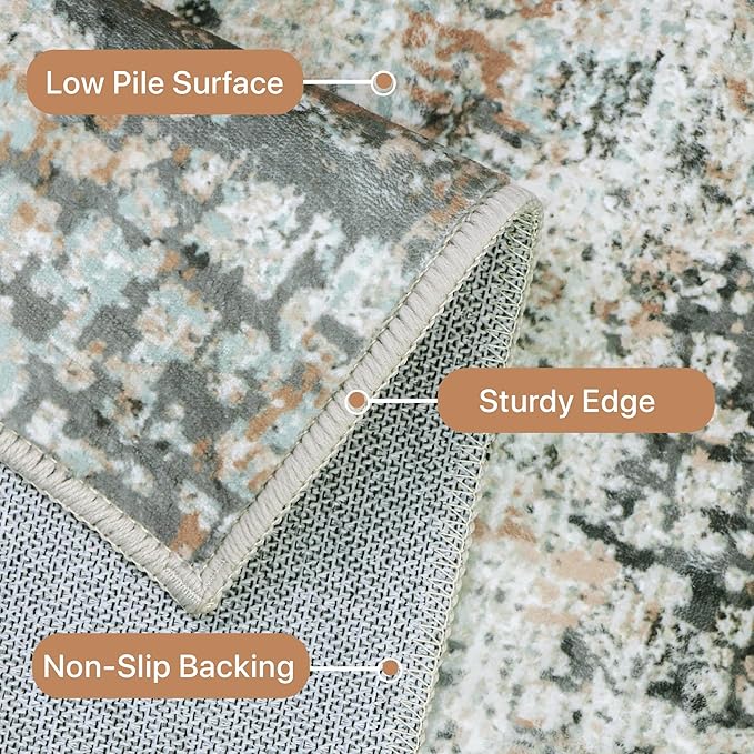 GENIMO Washable Area Rugs for Living Room, 10x14 Modern Non Slip Rugs, Low Pile - Image 8