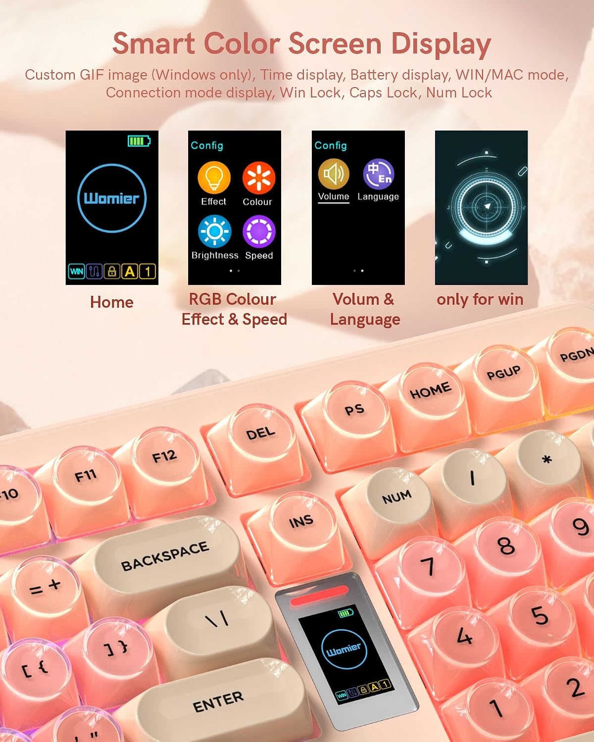 Keymatic WK98 Foundation Mechanical Keyboard, Pink Creamy Gaming Keyboard