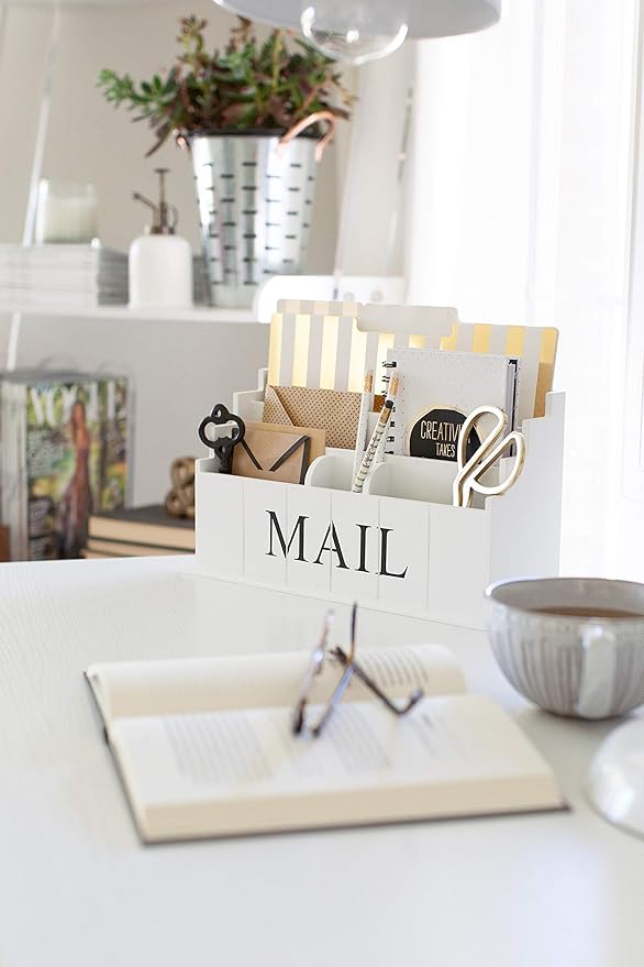 BLU MONACO | White Wooden Mail Organizer - Image 4
