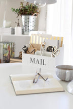 BLU MONACO | White Wooden Mail Organizer - Image 4