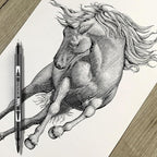 hhhouu 17Pack Dual Tip Black & White Brush Pens- Fineliner & Highlighting Set - Image 7