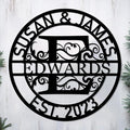 Personalized Metal Name Signs, Split Letter Monogram Wall Decor, Custom Last by Unknown