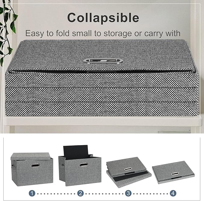 Graciadeco Large 17" 36 Quart Collapsible Stackable Storage Bins - Image 4