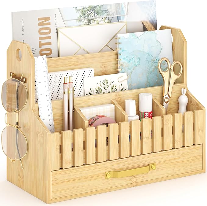 Bamboo Mail Organizer Countertop by Unknown