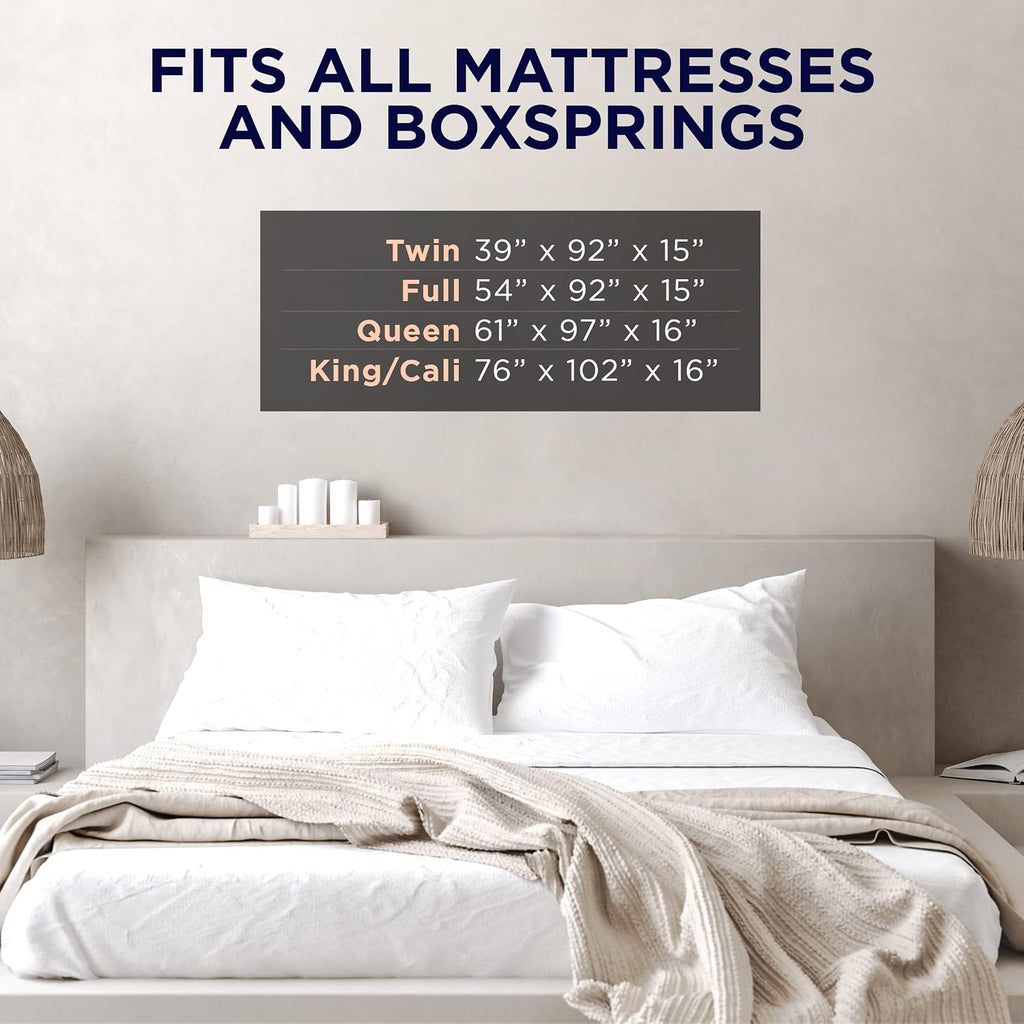 Ultrablock Mattress Bags for Moving or Storage – 6 Mil Plastic Cover, Tear and Puncture Resistant, Non-Slip Grip, Extra Thick Queen Size Bag