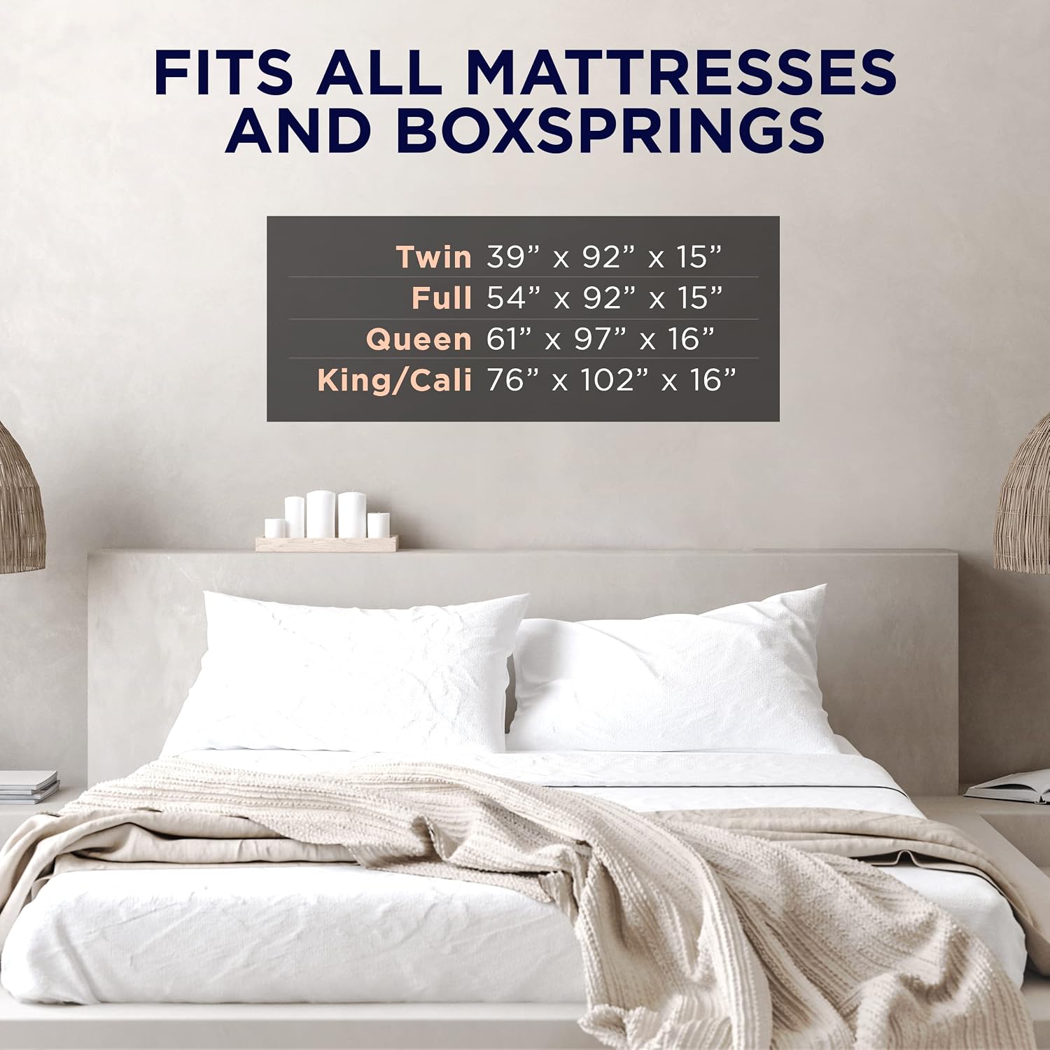 Ultrablock Mattress Bags for Moving or Storage – 6 Mil Plastic Cover, Tear and Puncture Resistant, Non-Slip Grip, Extra Thick Queen Size Bag
