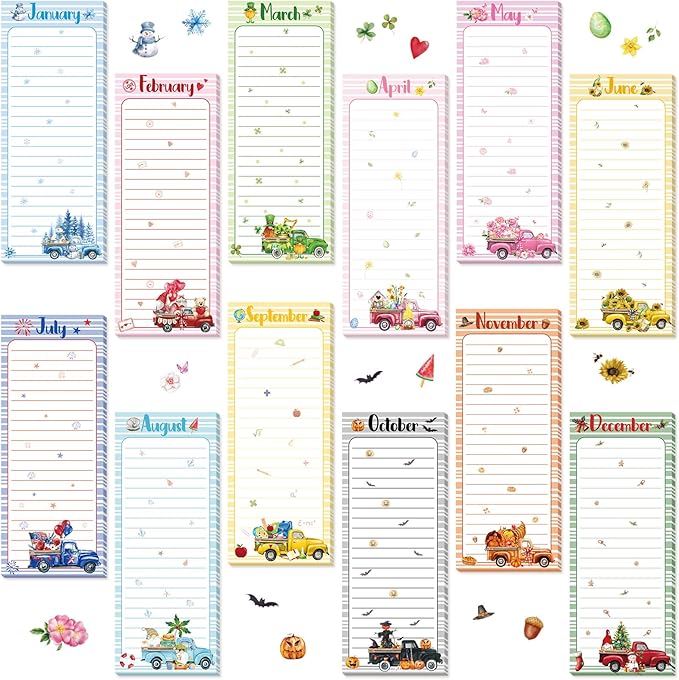 Eaasty 12 Pcs Seasonal Holiday Magnetic Notepads by Eaasty