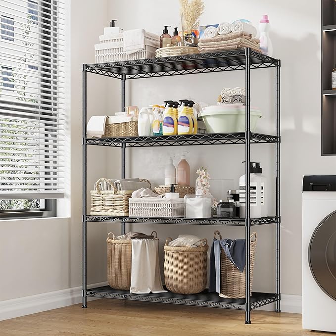 DurayLoly 4- Shelf Metal Shelving Unit Adjustable Storage Shelves Heavy Duty - Image 8