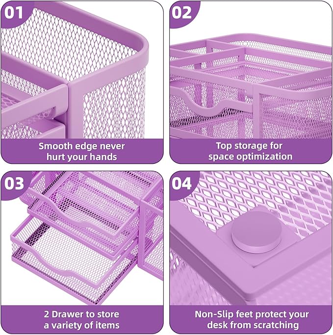 Marbrasse Mesh Desk Organizer, Pen Holder - Image 7