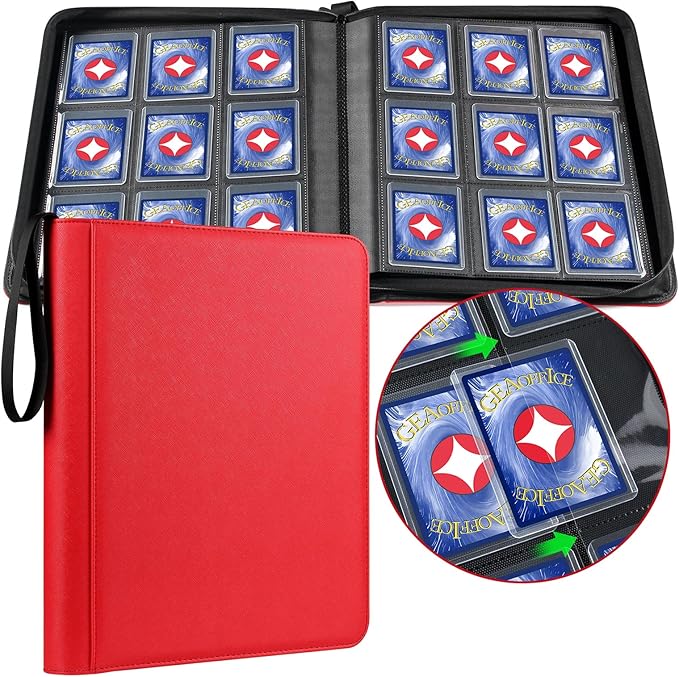 GEAoffice Premium Top Loader Binder 9 Pockets, Waterproof PU Leather Card Binder by GEAoffice