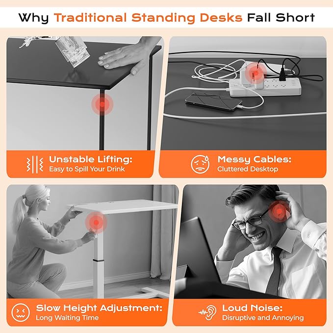Huuger Dual Motor Electric Standing Desk Frame, Sit Stand up Desk Leg - Image 9